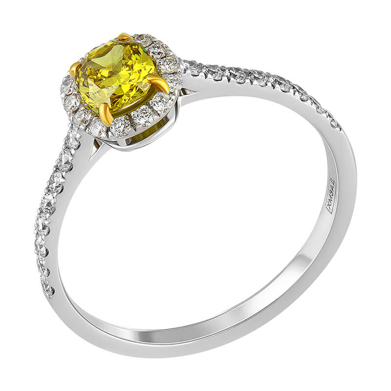 Fancy Yellow diamond ring 0.720 ct