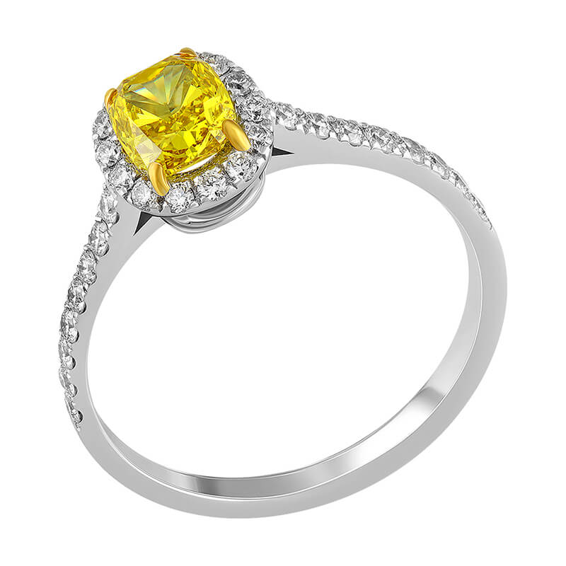 Кольцо с желтым бриллиантом 0,550 ct