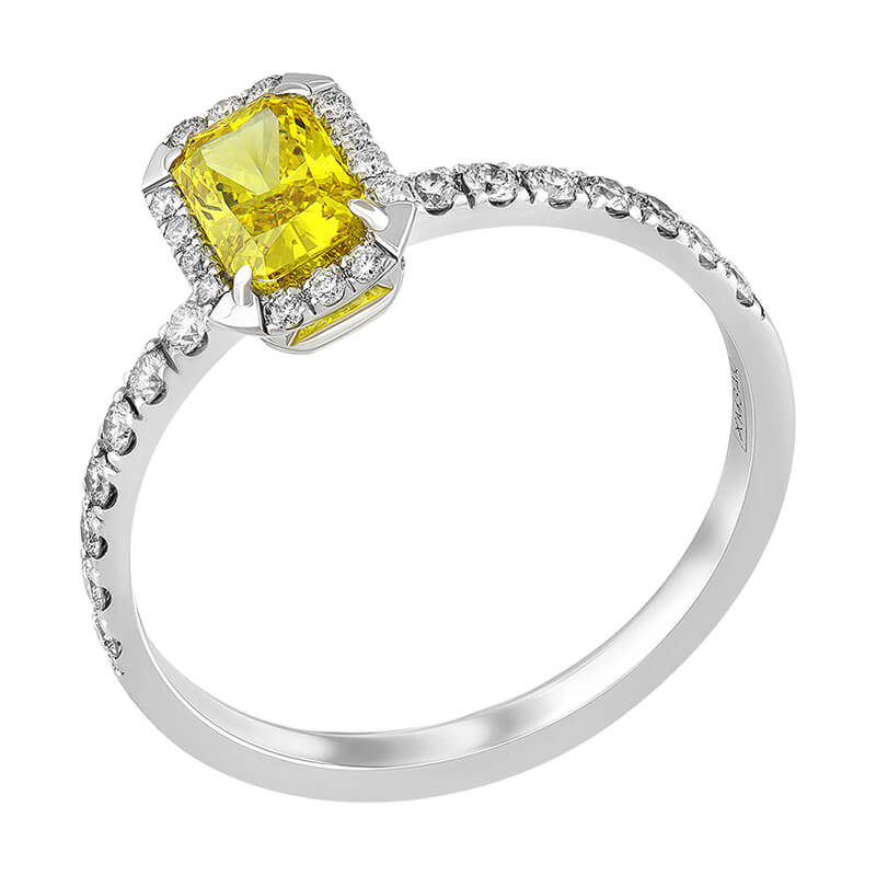 Кольцо с желтым бриллиантом 0.530 ct