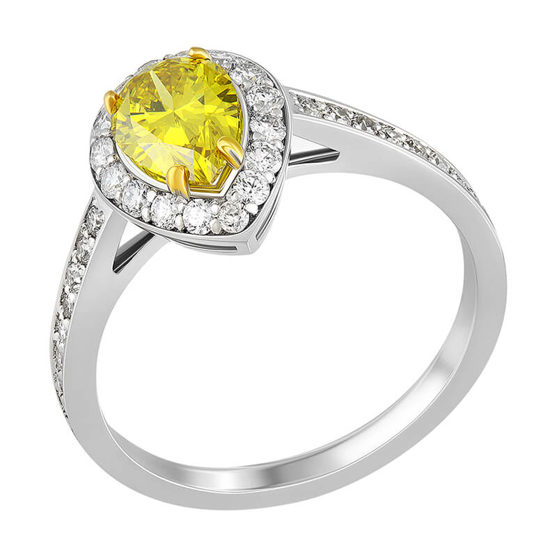 Fancy Yellow diamond ring 0.610 ct