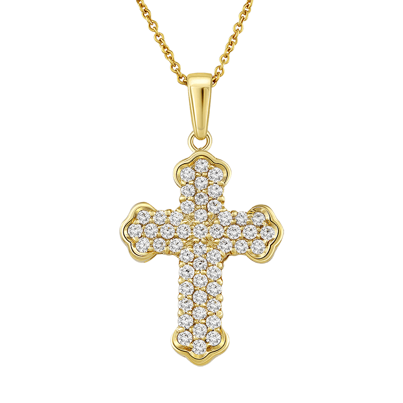 Cross pendant with diamonds 0.768 ct