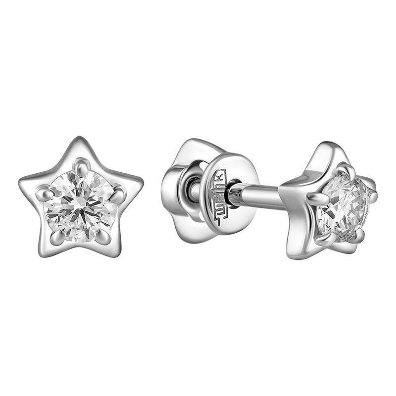 Earrings-studs with diamonds 0.224 ct