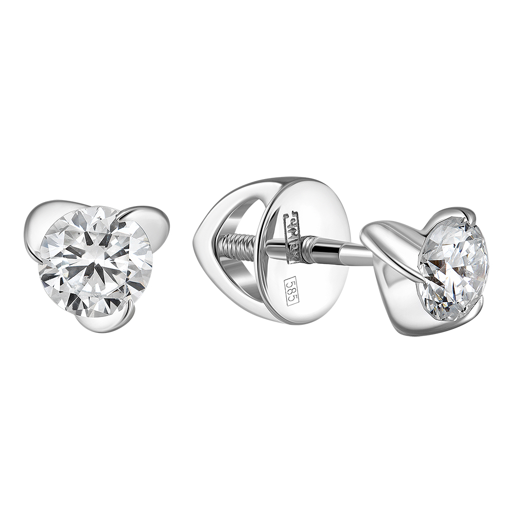 Earrings-studs with diamonds 0.462 ct