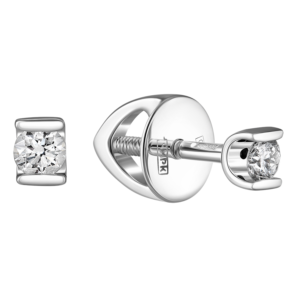 Earrings-studs with diamonds 0.526 ct