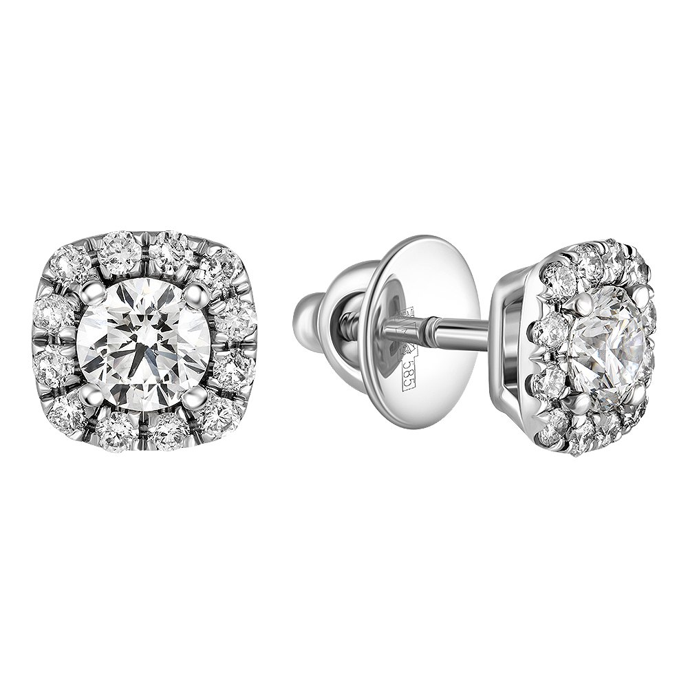 Earrings with diamonds 0.954 ct