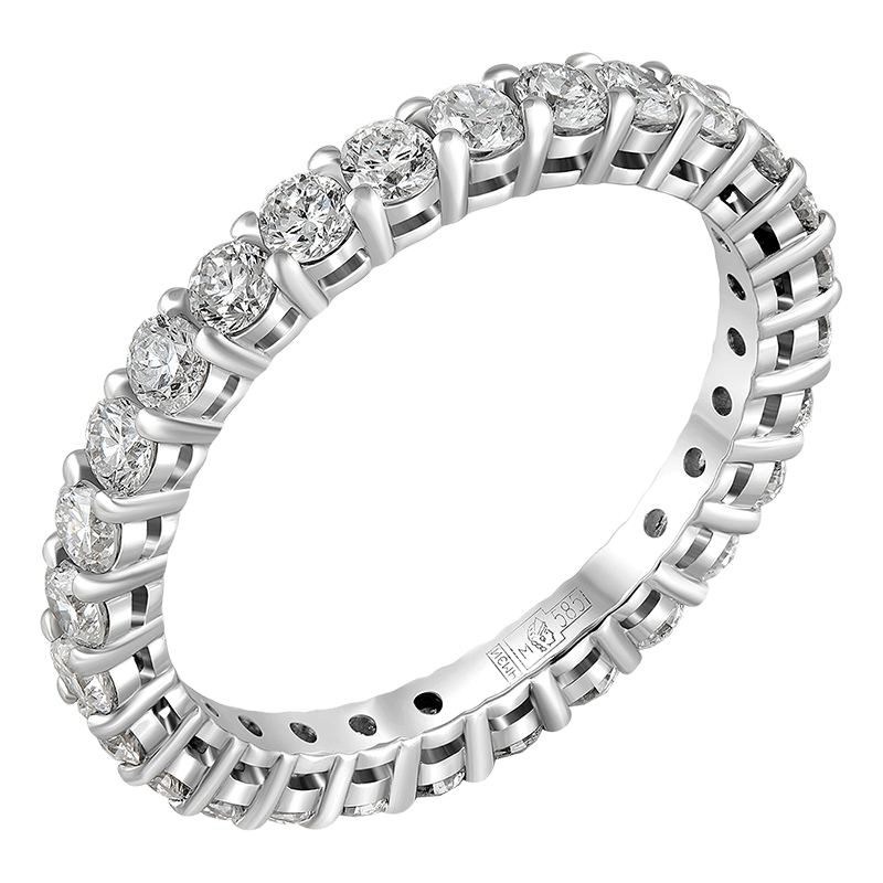 Кольцо с выращенными бриллиантами 1.230 ct