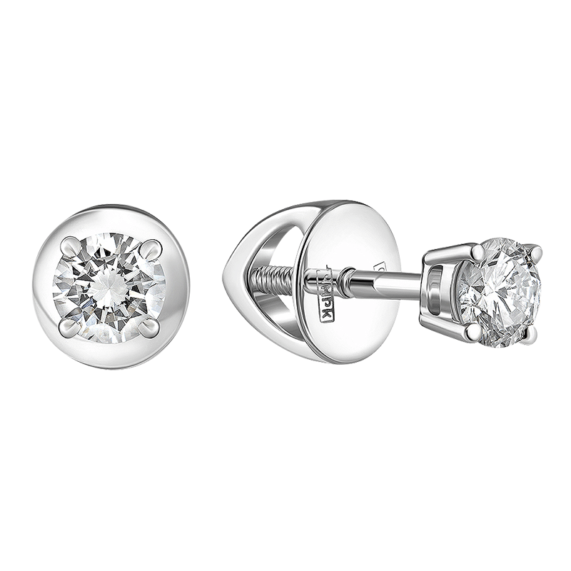 Earrings-studs with diamonds 0.525 ct