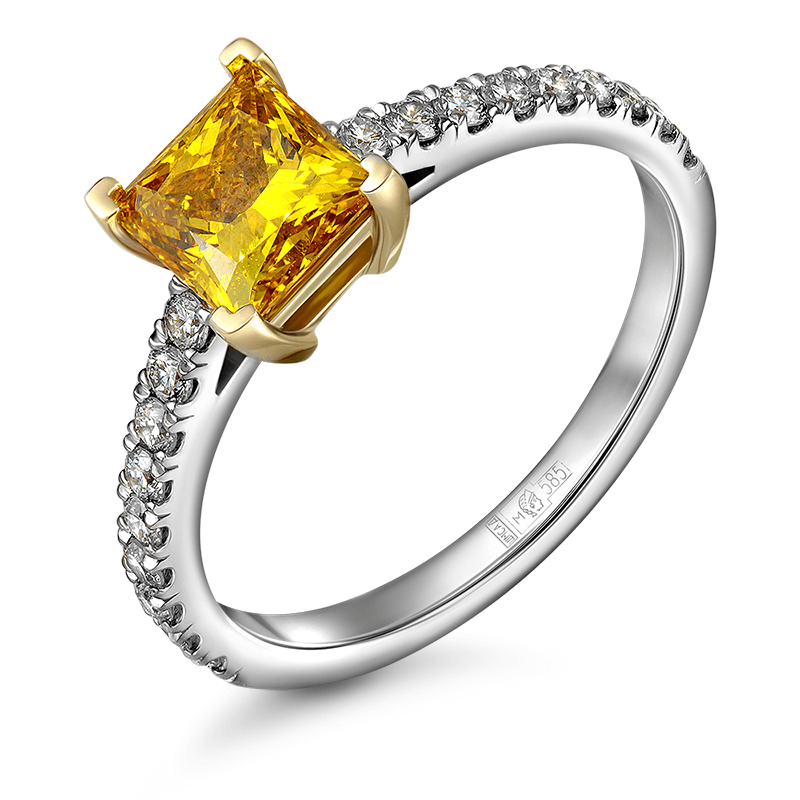 Fancy Vivid Orange diamond ring 1.205 ct