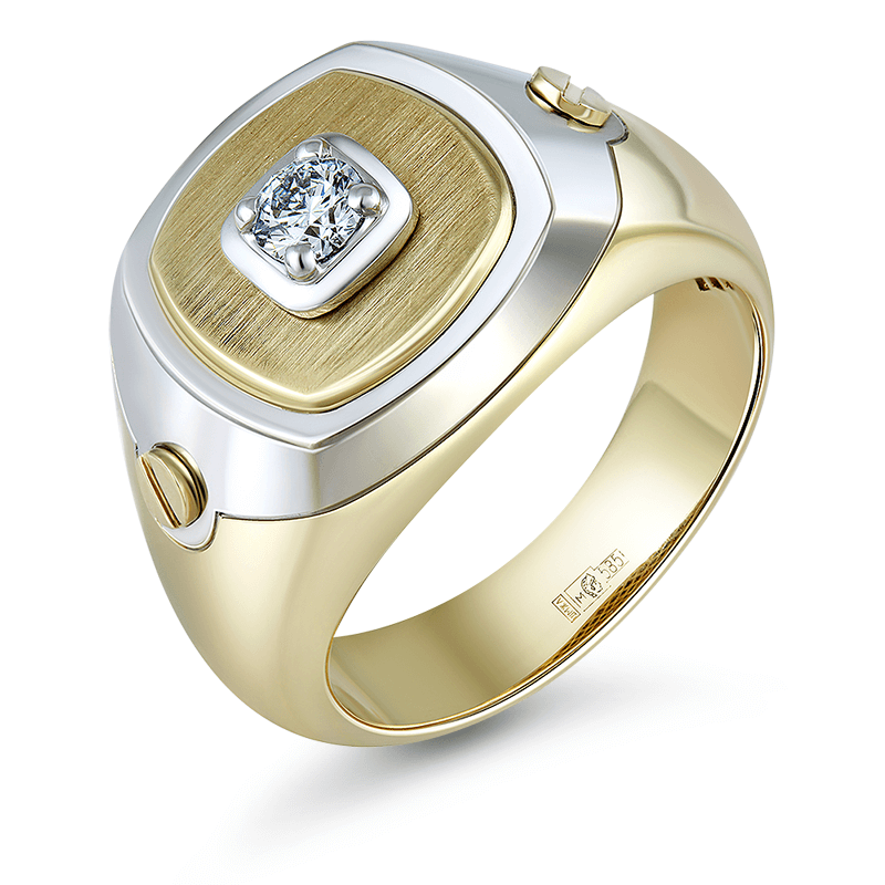 Кольцо с выращенным бриллиантом 0.210 ct