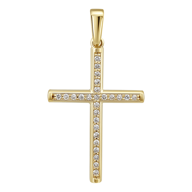 Cross pendant with diamonds 0.233 ct
