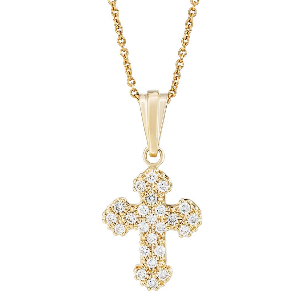 Cross pendant with diamonds 0.294 ct