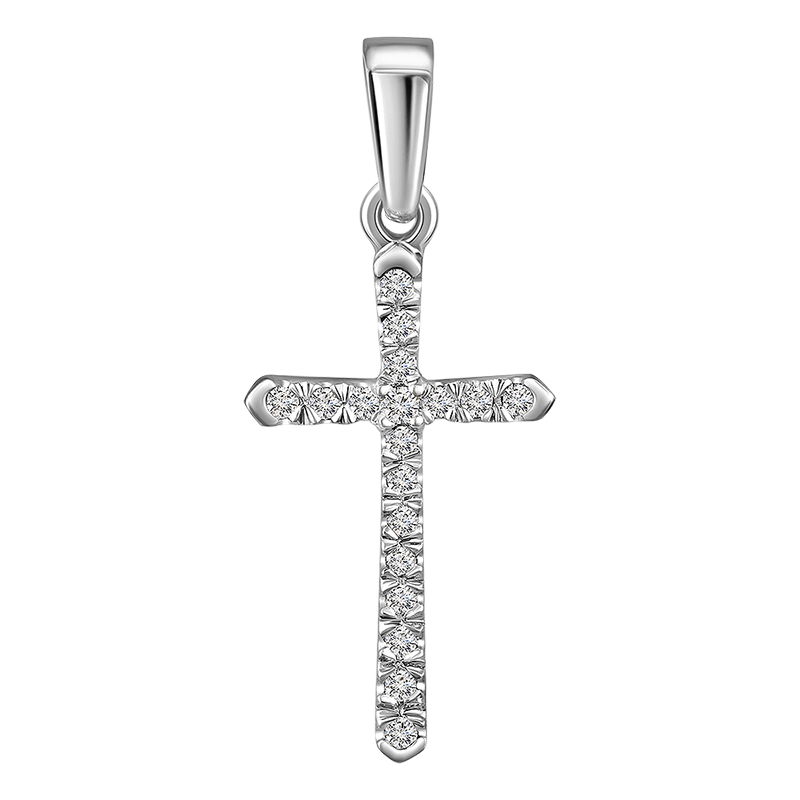 Cross pendant with diamonds 0.147 ct