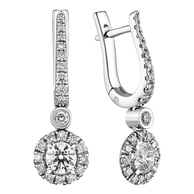 Diamond earrings 1.378 ct