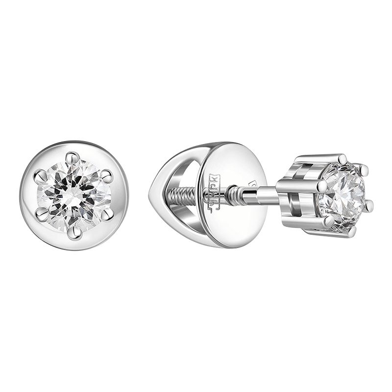 Earrings-studs with diamonds 0.506 ct