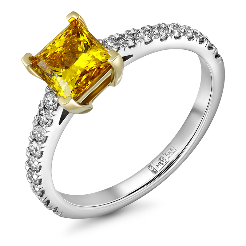 Fancy Vivid Orange diamond ring 1.227 ct