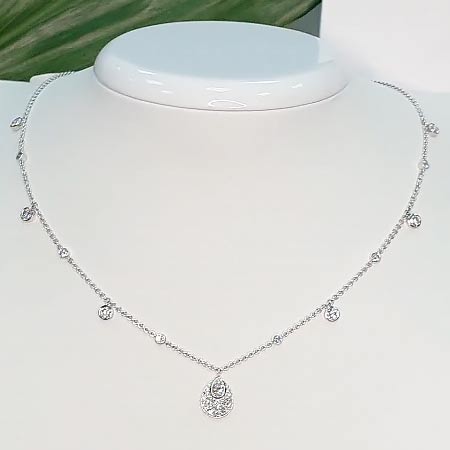 Necklace-chain with grown diamonds 1.79 ct