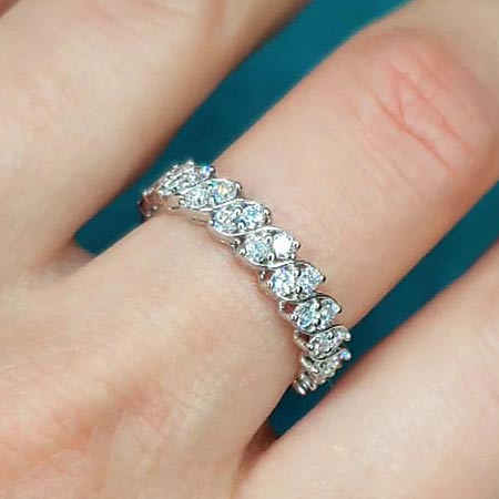 Track Ring with grown diamonds 1,243 ct